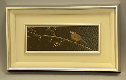 木彫額「ヤマガラ」
