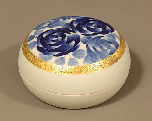 金彩薔薇文陶筥