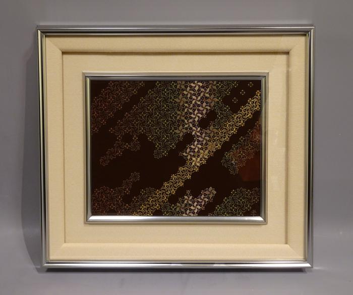 蒔絵存清漆額「春」