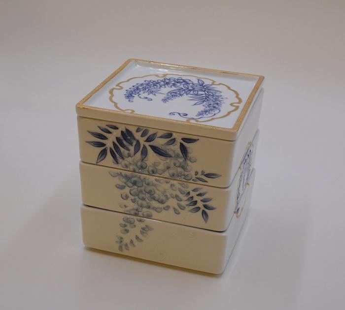 金彩藤文重箱