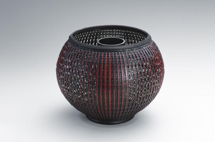 鎧差し花籠　「初茜」