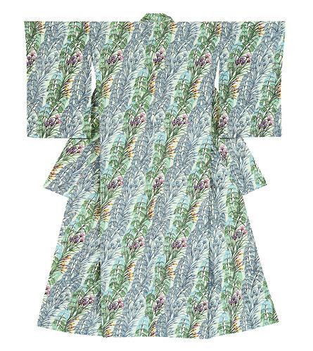 型絵染着物「草穂文」