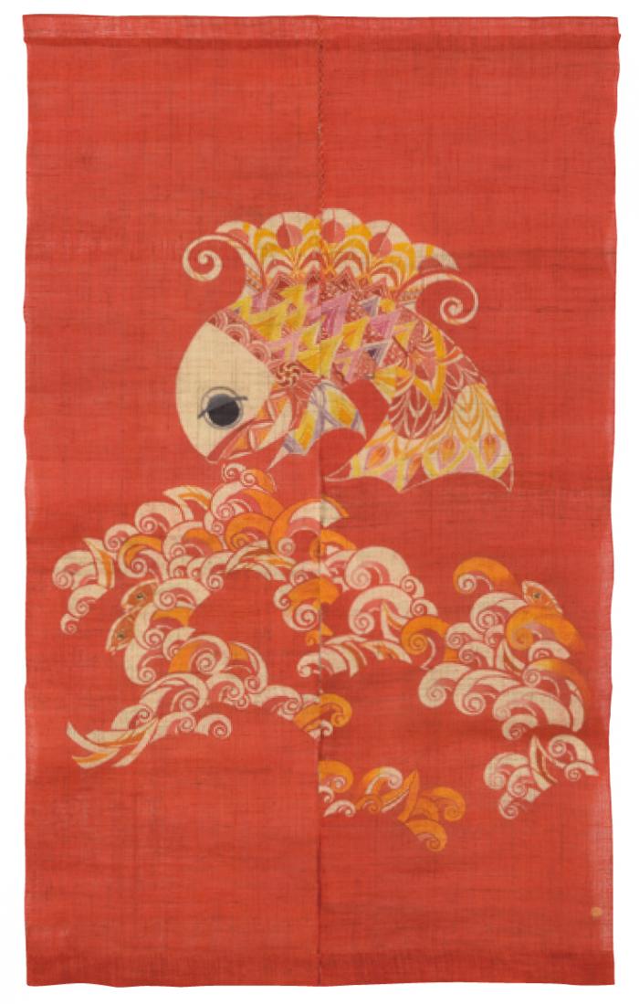 型絵染のれん「海幸・宴」