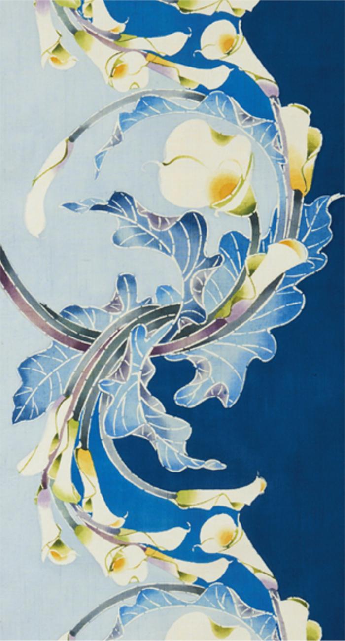 型絵染帯「水無月」
