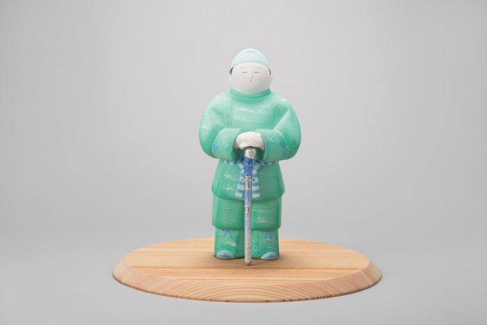 陶彫刳貫彩色「海の防人」