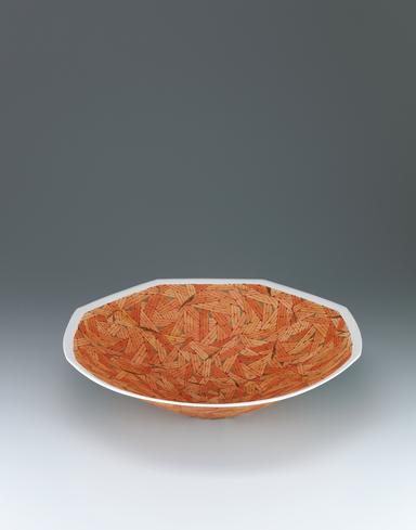 葉紋金彩鉢