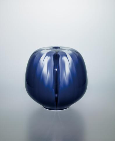 彩釉壺「藍華菱」