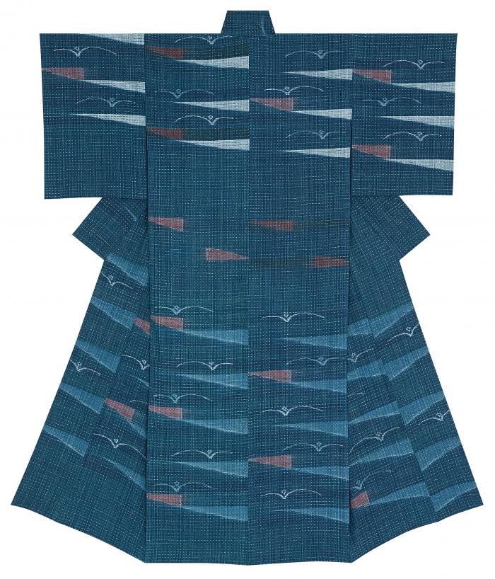 木綿手紡絣着物「レーニン広場の記憶」
