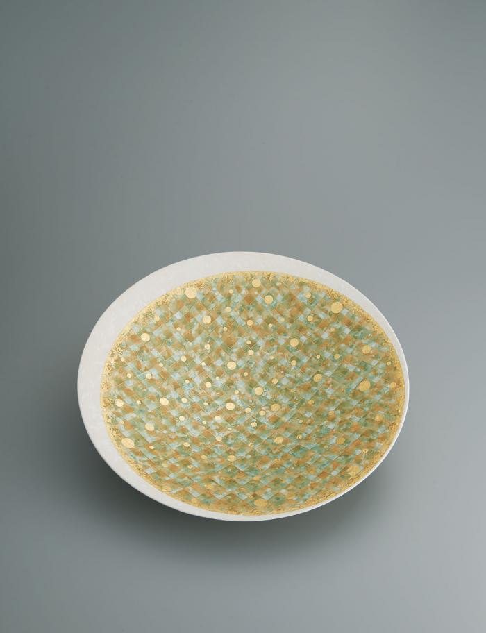 緑彩金襴手鉢「待宵」
