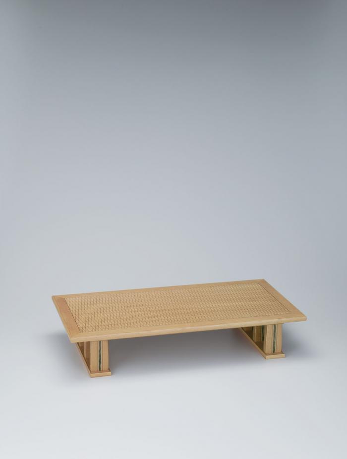 欅柾造木象嵌平卓