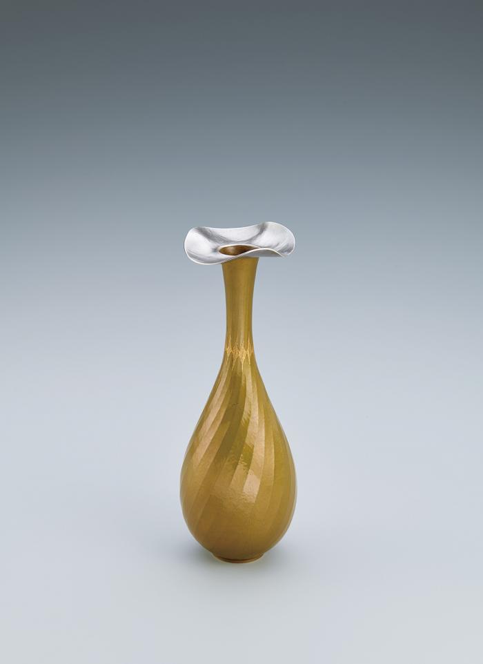 銀黄銅接合花瓶「フレア」