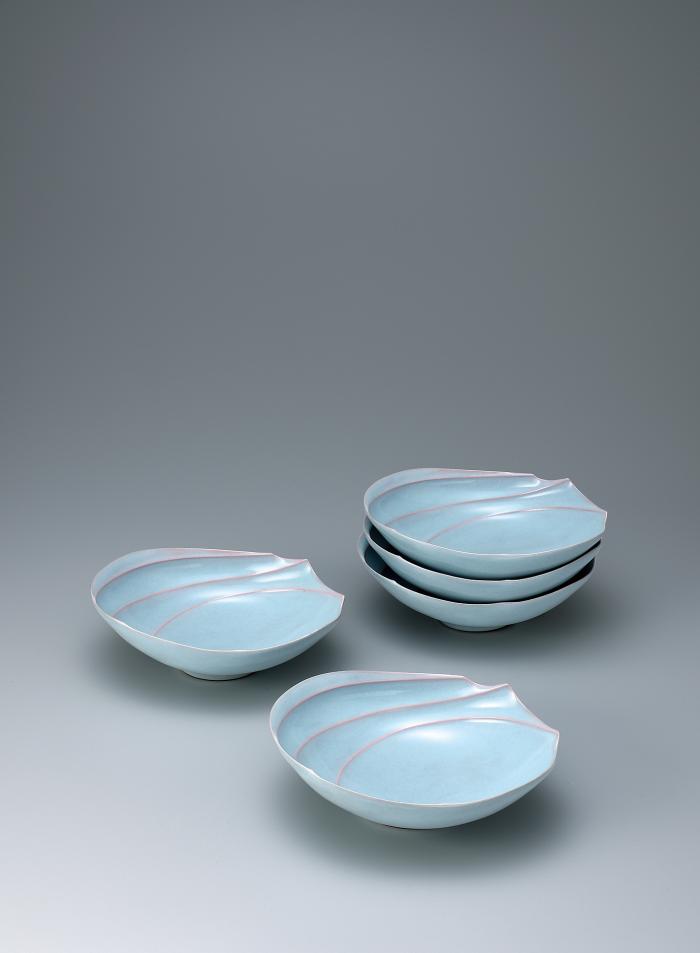 青瓷楕円組鉢