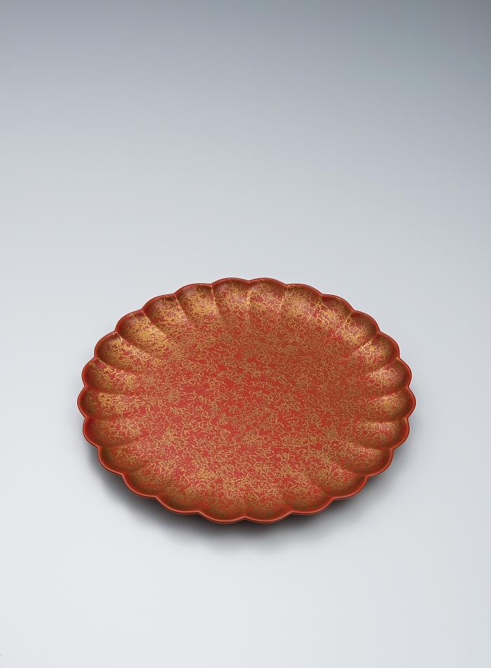乾漆赤菊皿