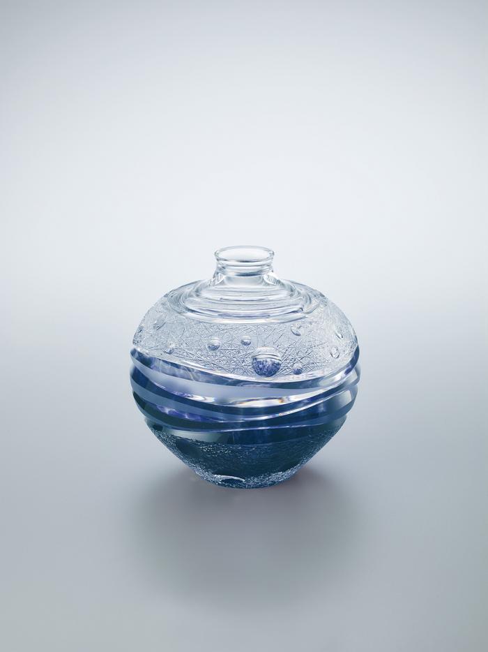 硝子切子花瓶「銀河」