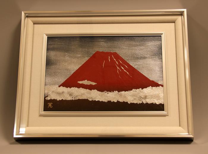 赤富士漆額