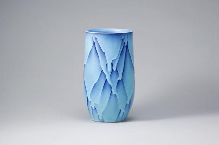 藍染筒花瓶